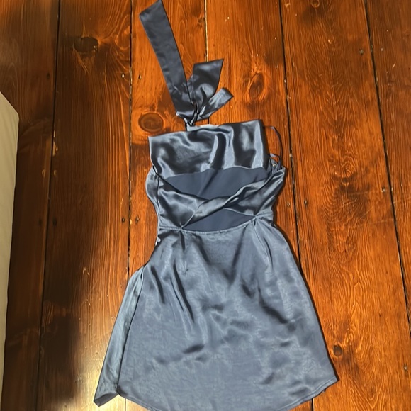 Here Comes The Sun Satin Dress in blue - Picture 2 of 2